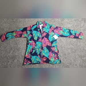 Tropical Leaf Print Women's Cardigan